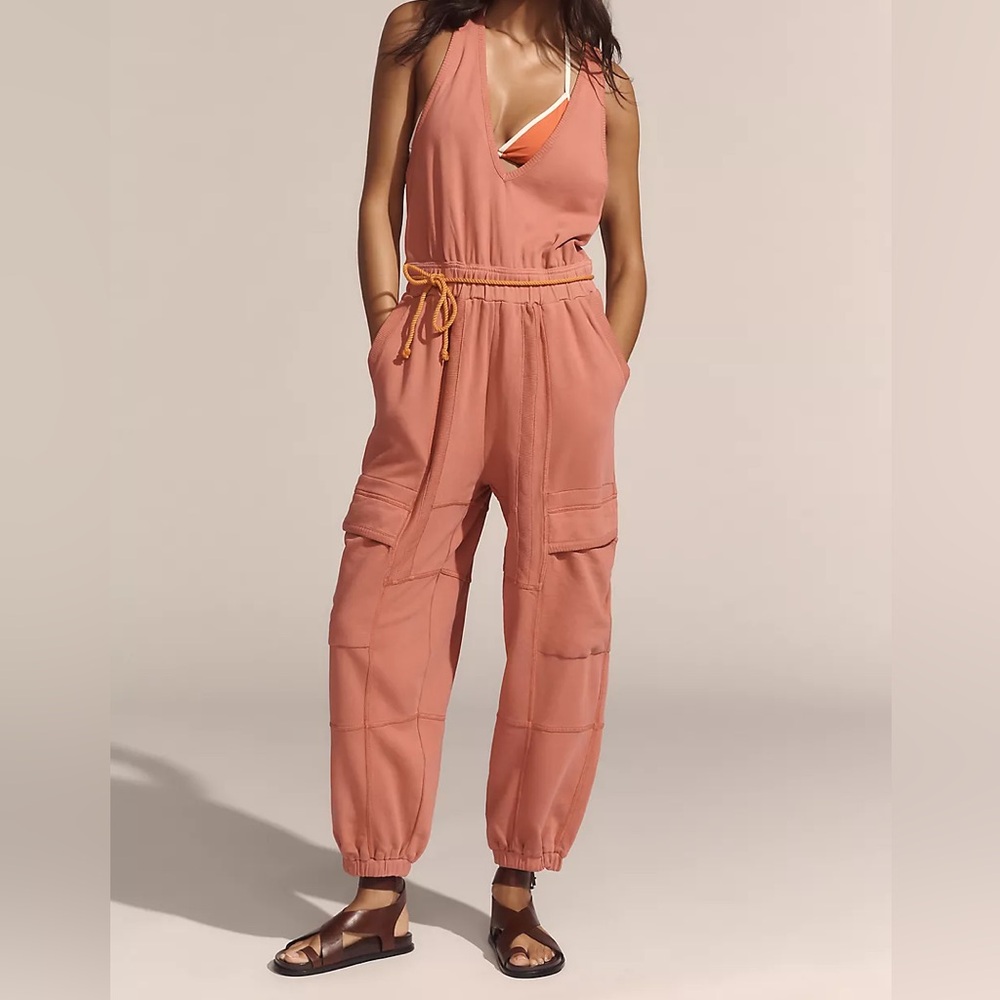 NWT Anthropologie Daily Practice Cloud Rest Sleeveless V-Neck Jumpsuit